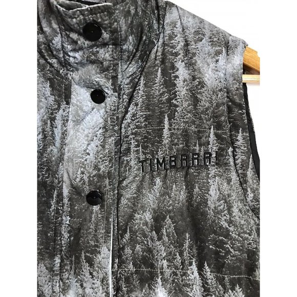 Kavu Women's Small Briar Jacket Vest Gray Forrest Trees Graphic *Flawed* - Picture 2 of 10